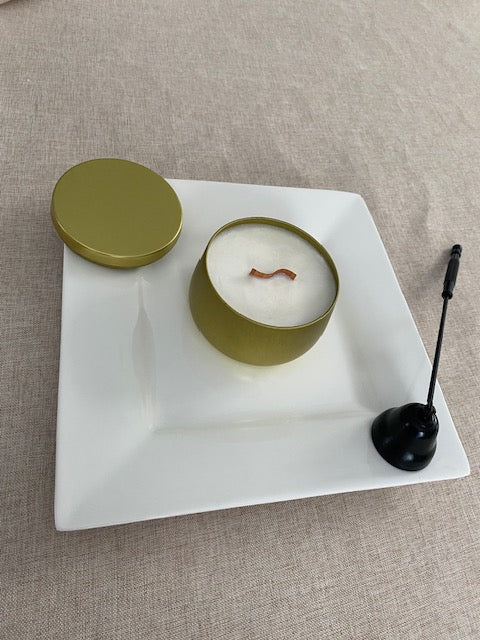 bougie de soya d'ambiance cosy mèche bois