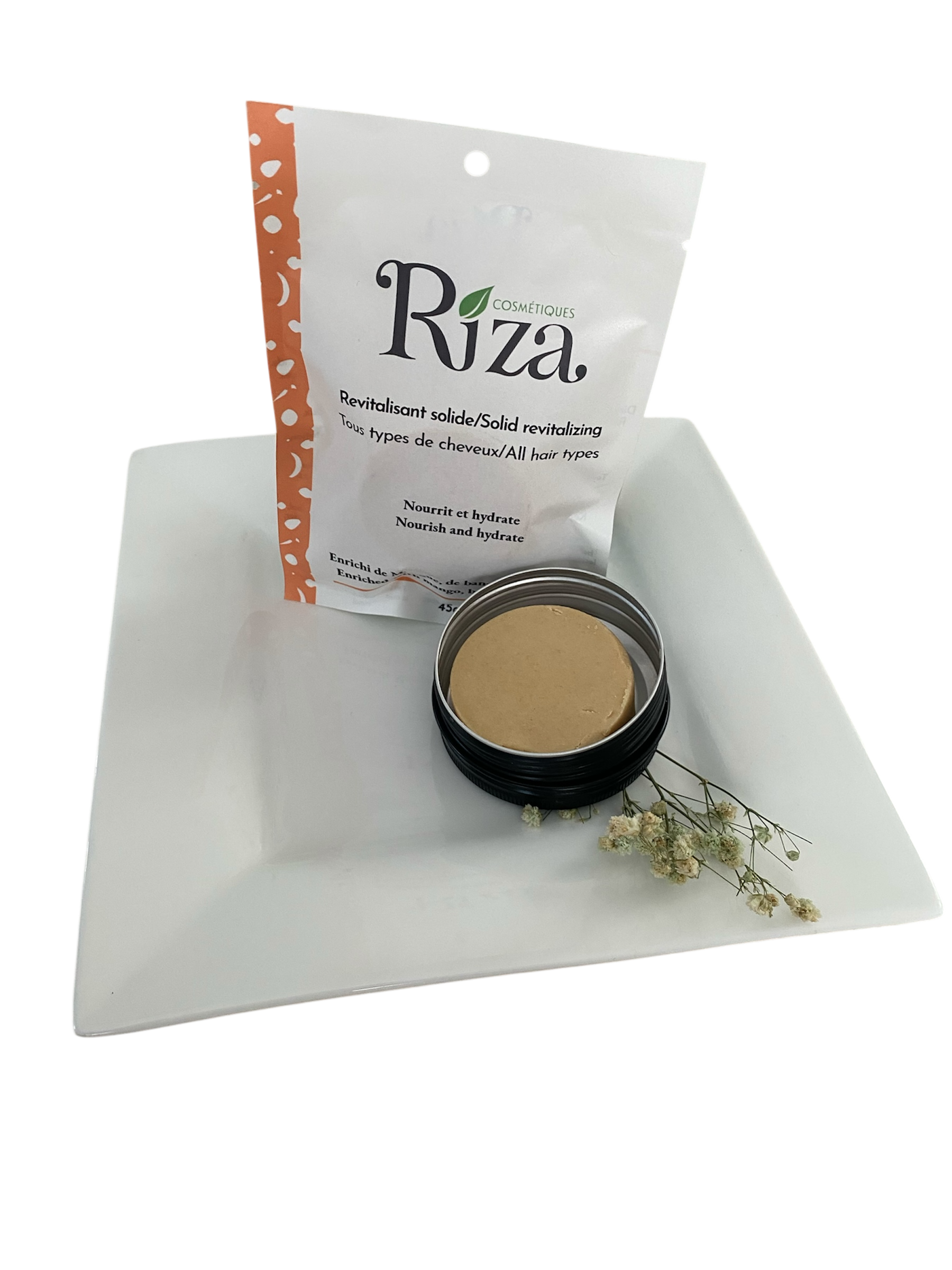 revitalisant solide naturel pour tous types de cheveux zéro déchet écologique voyage camping